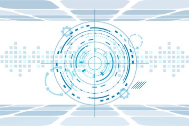 Bilim kurgu fütüristik kullanıcı arayüzü, HUD, Teknoloji soyut arkaplan, Vektör illüstrasyonu.