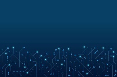 Vektör fütüristik teknoloji geçmişi, Elektronik anakart, İletişim ve Mühendislik kavramı