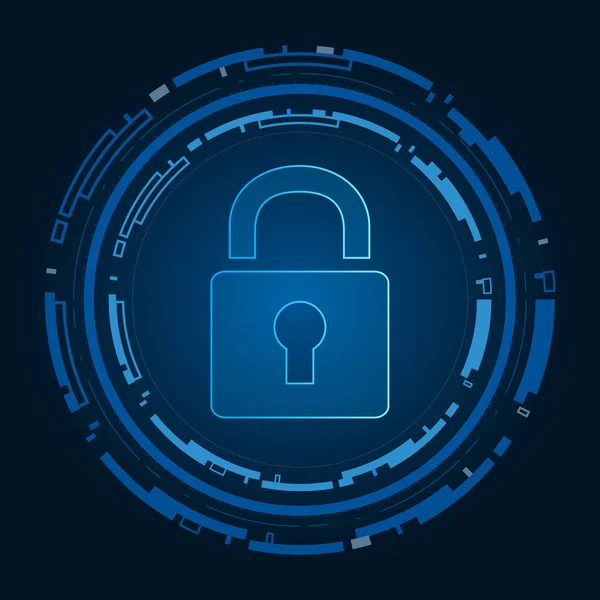 Conceito Tecnologia Segurança Cibernética Escudo Com Ícone Buraco Fechadura Dados — Vetor de Stock