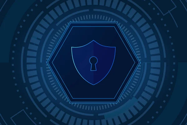 Concepto Tecnología Seguridad Cibernética Escudo Con Icono Ojo Cerradura Datos — Archivo Imágenes Vectoriales