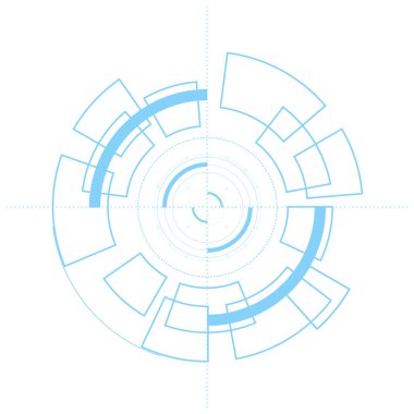 Bilim kurgu fütüristik kullanıcı arayüzü, HUD, Teknoloji soyut arkaplan, Vektör illüstrasyonu.