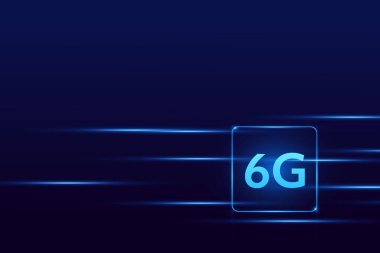 Teknoloji kavramı 6G mobil ağ, yeni nesil telekomünikasyon, yüksek hızlı mobil internet,