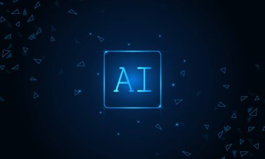 Yapay Zeka, devre kartında yapay zeka çipi, fütürist teknoloji konsepti.