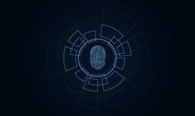 Parmak izi taraması, siber güvenlik ve şifre kontrolü, parmak izleri, biyometrik tanımlama.
