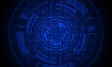 Bilim kurgu fütüristik kullanıcı arayüzü, HUD, Teknoloji soyut arkaplan, Vektör illüstrasyonu.