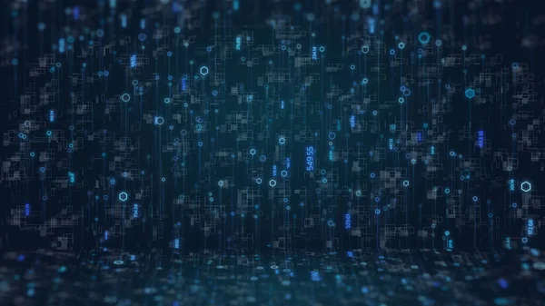 Cybersecurity Codering Blue Digital Matrix Voor Hacker Bescherming Data Connectivity — Stockfoto