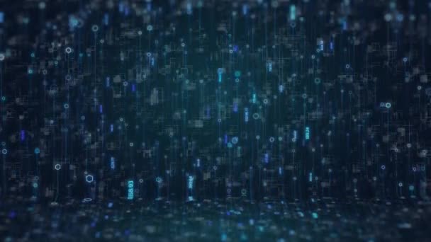 Futurisztikus Technológia Adatelemzés Innováció Kék Digitális Kódolása Jövő Felszabadítása — Stock videók