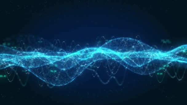 データフローとコーディングパターン 情報技術コネクションによる未来のデジタル波抽象技術コンセプト — ストック動画