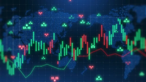 Stock Market Business Concept Abstraktní Pozadí Indikátor Svícnu Číslo Běží — Stock fotografie