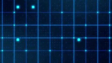 veri teknolojisi dijital ağ bağlantıları konsepti, finans teknolojisi soyut arkaplan, koyu mavi tema