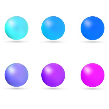 Gölgeli renkli toplar. soyut geometrik tasarım ögesi