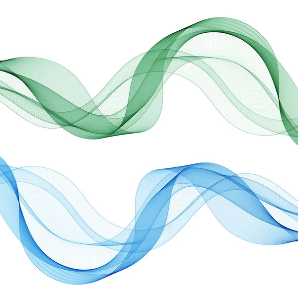 Set Colored Waves Wave Pattern Design Element — Stock Vector