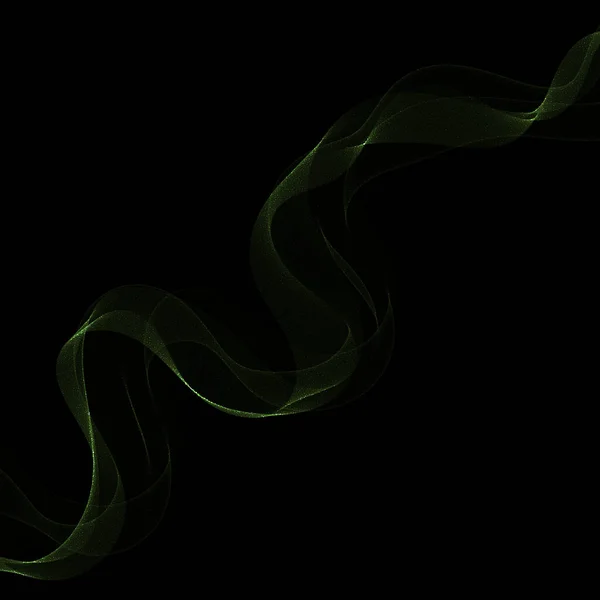 Πράσινο Αφηρημένο Μοτίβο Κύματος Διακοσμημένο Λαμπερά Σωματίδια — Διανυσματικό Αρχείο