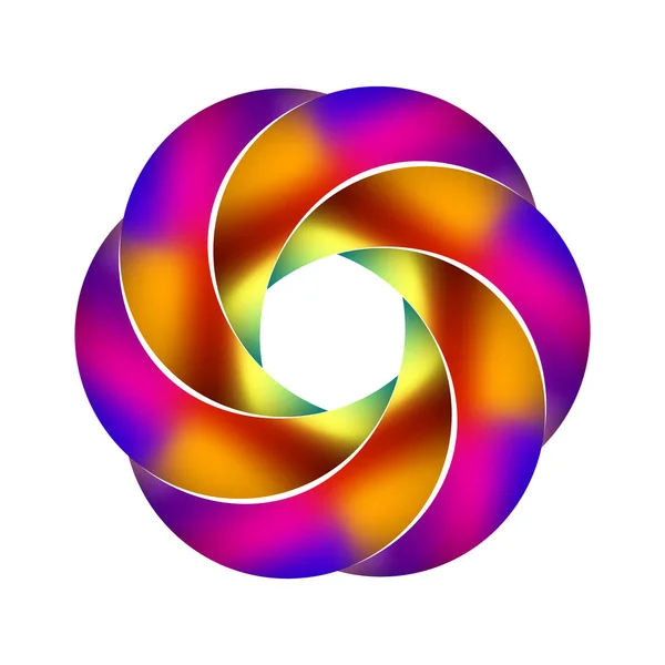 Anneau Spirale Coloré Abstrait Illustration Sur Fond Blanc — Image vectorielle