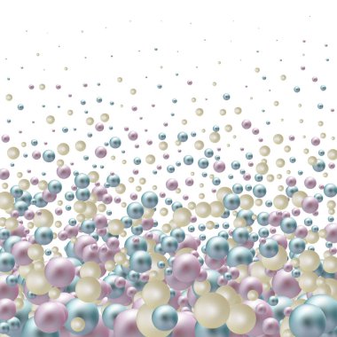 Arka planda parlak balonlar var. Soyut vektör illüstrasyonu.