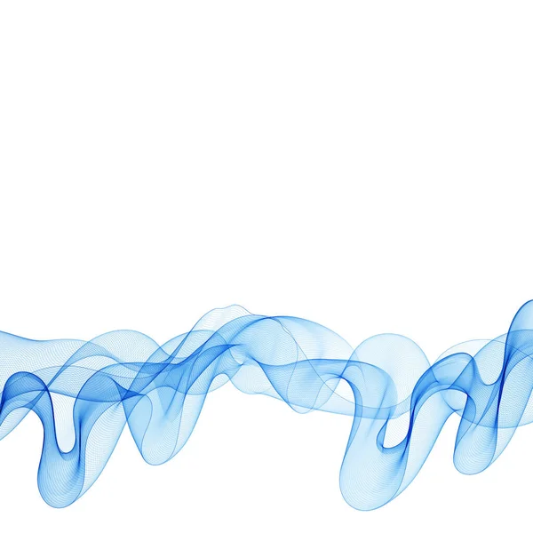 Abstraktní Modrá Vlna Šablona Vektoru Prvek Dekorace — Stockový vektor