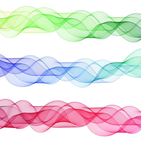 色の波のセット 要約グラフィック — ストックベクタ