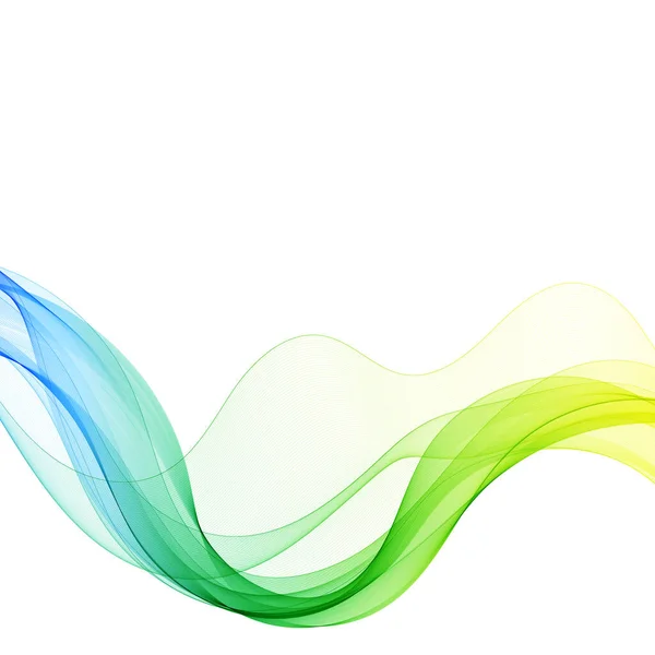 Colorful Abstract Wave Yellow Green Lines Background — Stock Vector
