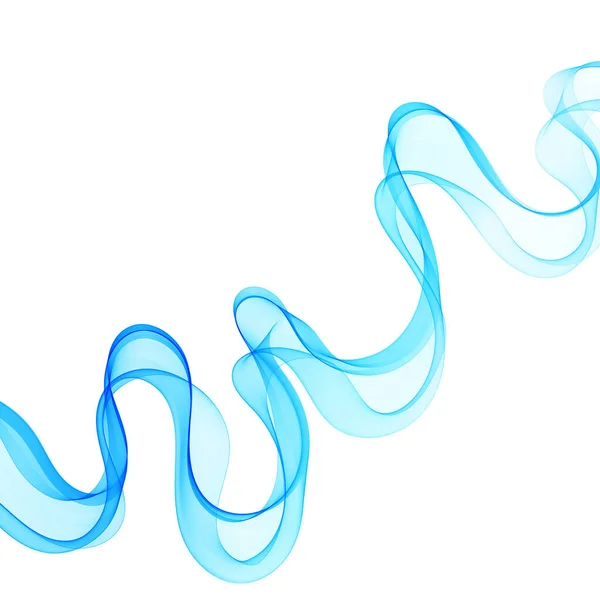Lignes Bleues Ondulées Lisses Sous Forme Ondes Abstraites — Image vectorielle
