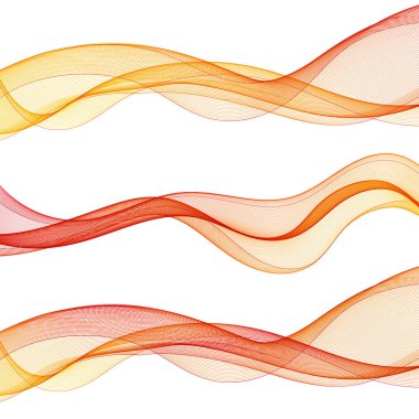 Bir dizi renkli dalga. Vektör soyut tasarım ögeleri.