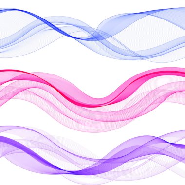Bir dizi renk dalgası. soyut eğri çizgiler
