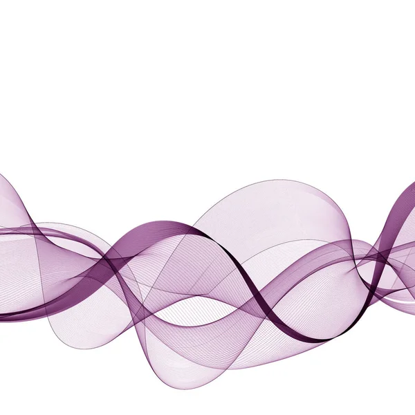 Smooth Wavy Purple Lines Form Abstract Waves — Stock Vector