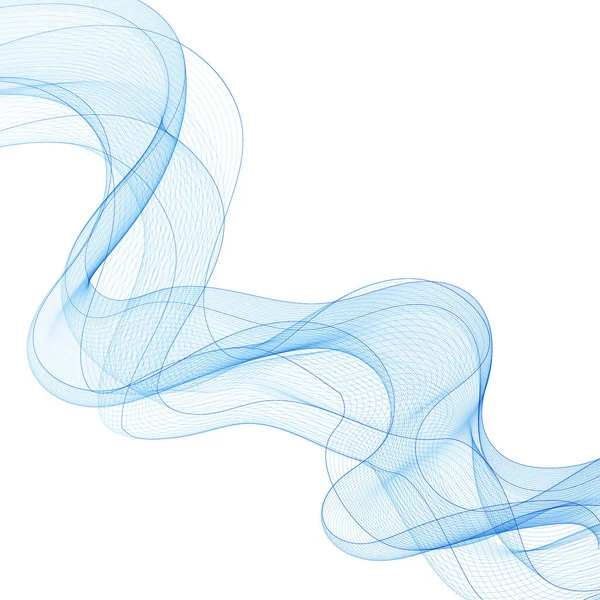 白い背景の青い煙の波の炎ライト — ストックベクタ