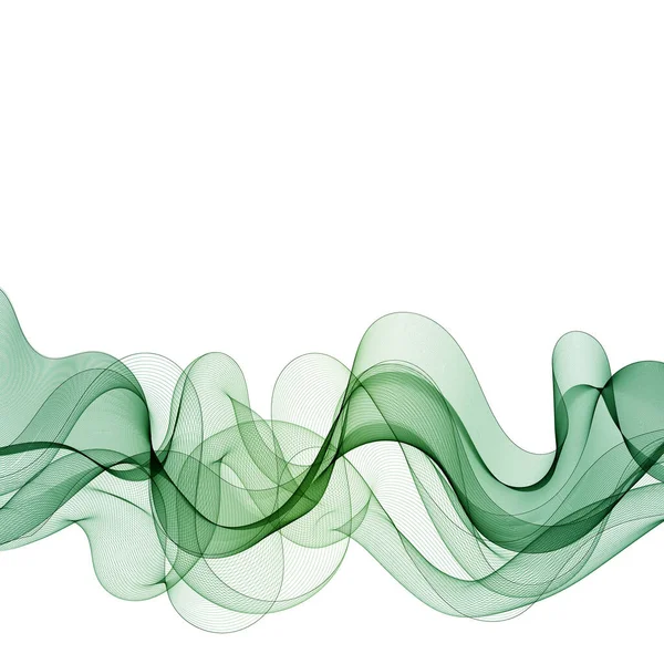 Abstraktní Zelená Tekoucí Vlna Pozadí Vektor — Stockový vektor