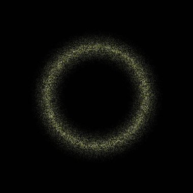 Parlayan bir halka içinde yeşil altın parlayan bir flaş, kıvılcımlı parlak bir dönüş efekti