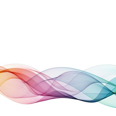 Soyut dalga vektör arkaplanı, gökkuşağı broşür, web sitesi, broşür tasarımı. Spektrum dalgası. Gökkuşağı rengi. Dumanlı çizgiler