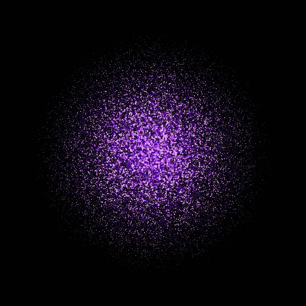 Cercle Avec Des Particules Paillettes Violettes Effet Réaliste Sur Fond — Image vectorielle