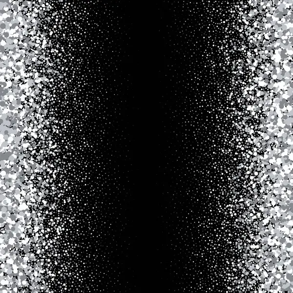 Zilverkleurige Glitter Splash Zwarte Achtergrond Vectorillustratie — Stockvector