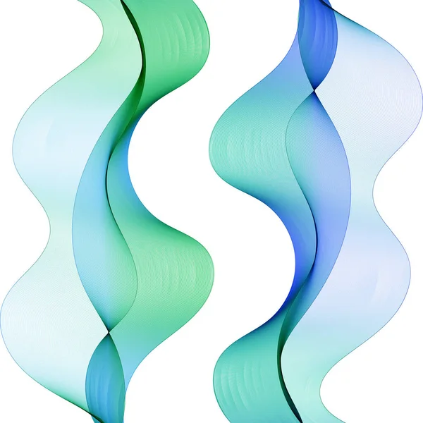 Onda Abstracta Ahumada Translúcida Azul Una Imagen Vectorial Para Escritorio — Vector de stock