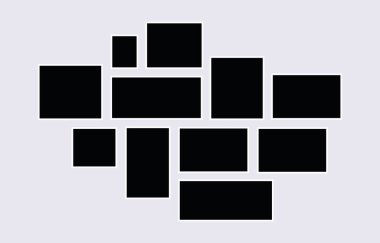 Vektör boş kolaj 11 çerçeve, fotoğraf, parça.