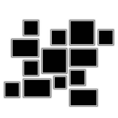 Beyaz arkaplanda izole edilmiş anlık fotoğraf koleksiyonu.