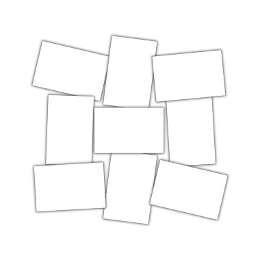 Kare vektör fotoğraf çerçeveleri kümesi. Gerçekçi çerçeveleri üzerinde şeffaf arka plan izole kolaj. Şablon tasarım. Vektör çizim