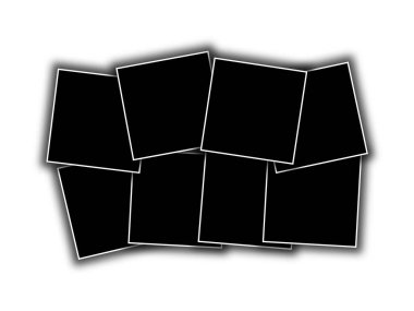 Fotoğraf çerçeveleri. Birçok parçadan oluşan boş fotoğraf kolajı şablonu.