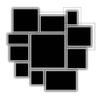 Vektör boş kolaj tahtası 11 kare, fotoğraf