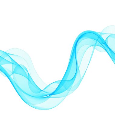 Mavi dalga deseni. Vektör şablonu. Soyut dekor ögesi.