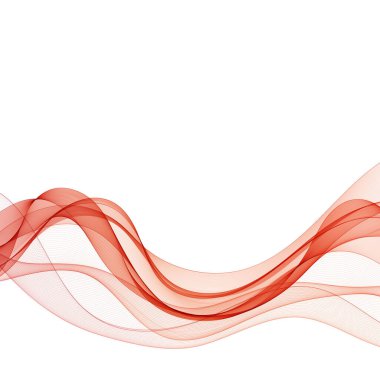 Kırmızı dalga deseni. Renkli vektör dalgası. Dekor ögesi.