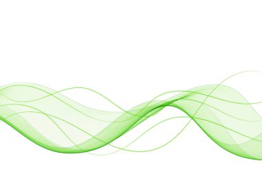Yeşil dalga. Reklam, sunum ve daha fazlası için vektör düzeni. Dalga deseni. Tasarım ögesi.