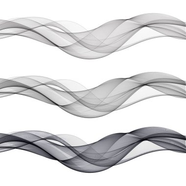 Gri dalgalar dizisi. Vektör soyut dalga desenleri.