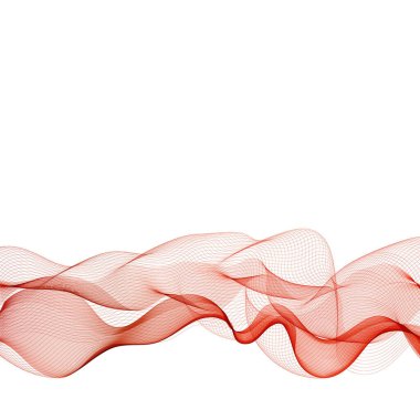 Kırmızı soyut dalga. Dekor ögesi, reklam ve sunum şablonu.