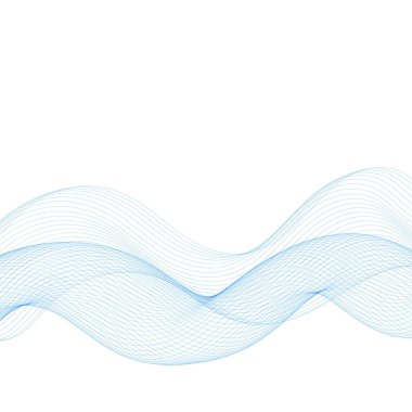 Mavi vektör dalgası. Dekor elemanı. Reklam için düzenleme.