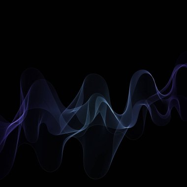 Siyah arka planda mavi dalga. Soyut vektör deseni.