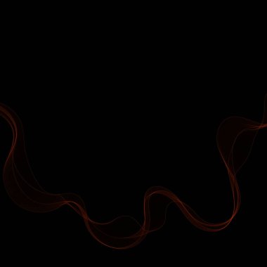 Siyah arka planda kırmızı dalga. Soyut vektör deseni.