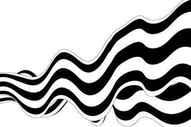 Siyah beyaz zebra arka planı. Dalga psikedelik şablonu dinamikte. Monokrom dinamik duvar kağıdı. Eps 10