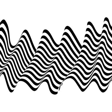 optik sanat soyut arkaplan dalgaları siyah ve beyaz tasarımı.