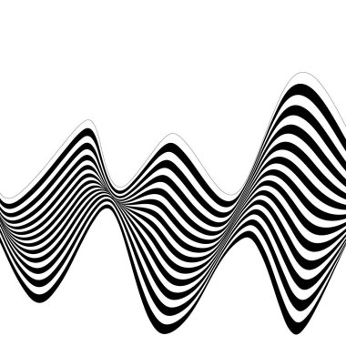 Soyut siyah beyaz dalga. Şablon, yerleşim afişi