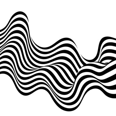 Optik sanat soyut arka plan. Dalga tasarımı siyah ve beyaz.